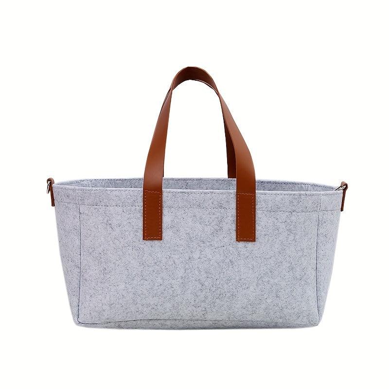 1pc Folding Storage Bag Felt Handbag Shopping Bag Shoulder Bag Luggage
