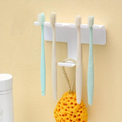 2pcs Wall Mount Phone Holder Toothbrush Hanging Shelf Bathroom Accessories