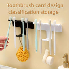2pcs Wall Mount Phone Holder Toothbrush Hanging Shelf Bathroom Accessories