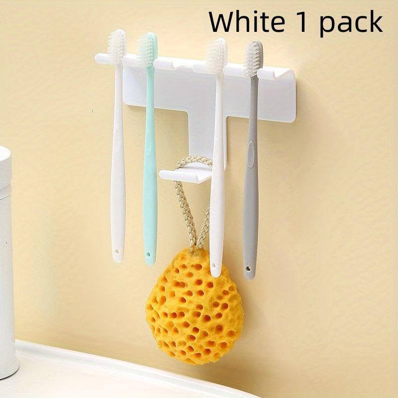 2pcs Wall Mount Phone Holder Toothbrush Hanging Shelf Bathroom Accessories