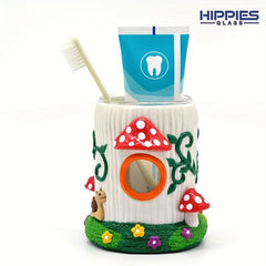 3D Hand Painted Mushroom Toothbrush Holder for Kids Bathroom