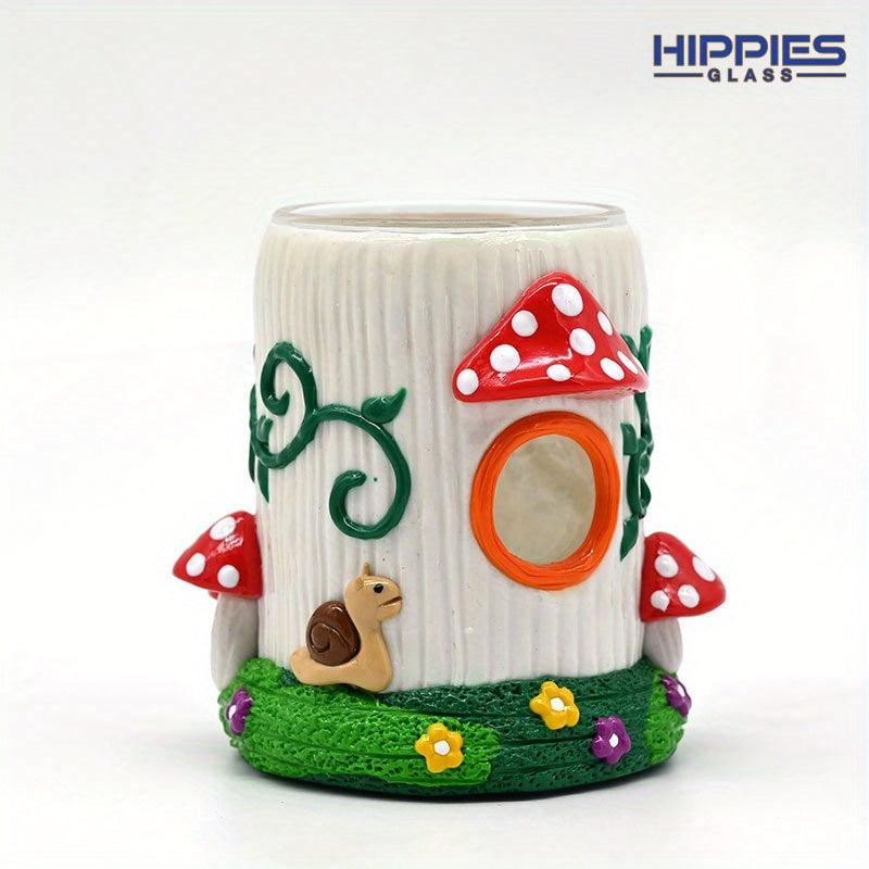 3D Hand Painted Mushroom Toothbrush Holder for Kids Bathroom