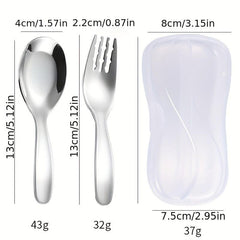 316 Stainless Children's Cutlery Set, Portable Tableware for Dinner