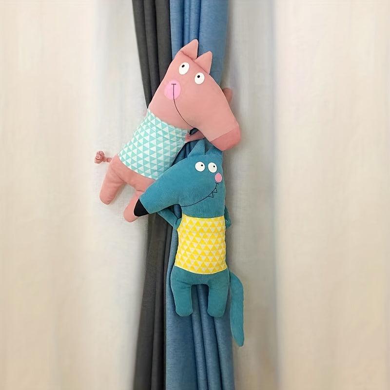 2pcs Decorative Cartoon Curtain Buckles Tiebacks with Pearl Rope
