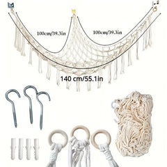 Stuffed Toy Net And Hammock Bohemian Wall Corner Hammock Organizer