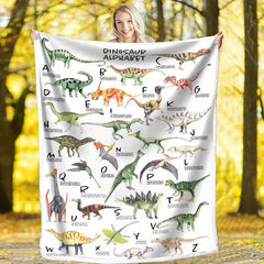 Dinosaur Print Flannel Fleece Throw Blanket Soft Cozy for Sofa Office Bed