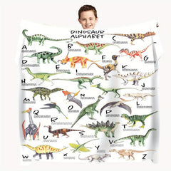 Dinosaur Print Flannel Fleece Throw Blanket Soft Cozy for Sofa Office Bed