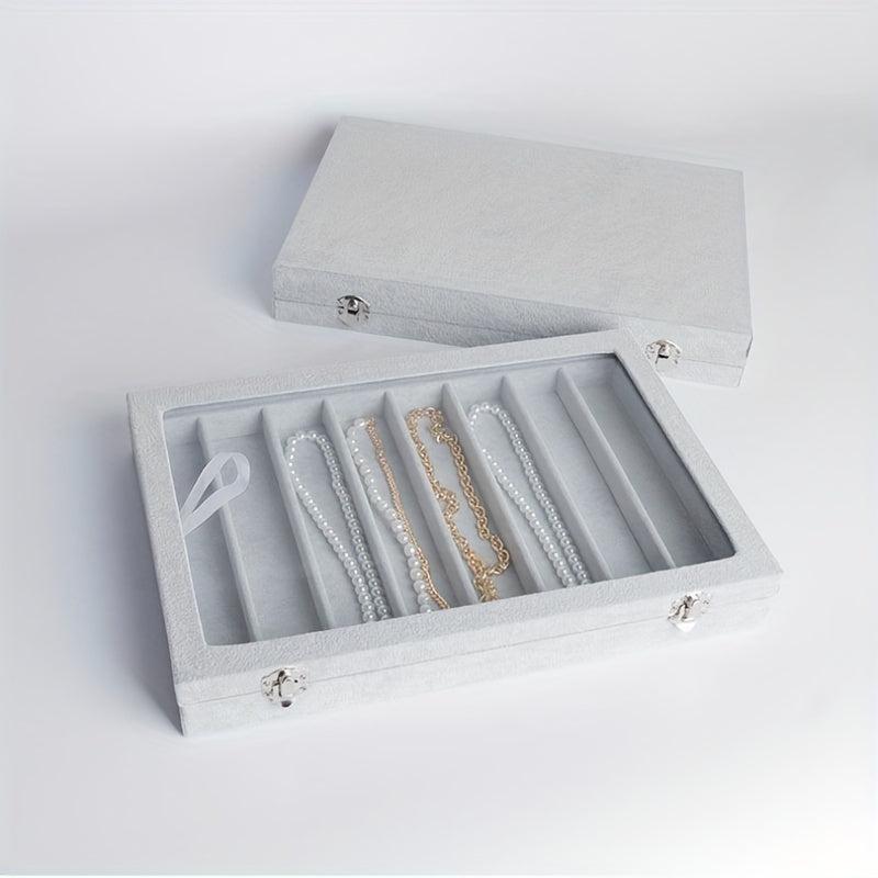 Velvet Jewelry Box 8 Slot Necklaces Pendants Storage Dustproof Organizer