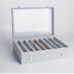 Velvet Jewelry Box 8 Slot Necklaces Pendants Storage Dustproof Organizer
