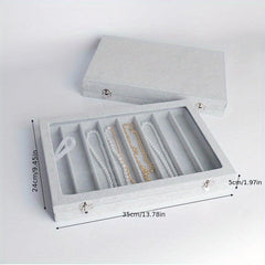 Velvet Jewelry Box 8 Slot Necklaces Pendants Storage Dustproof Organizer