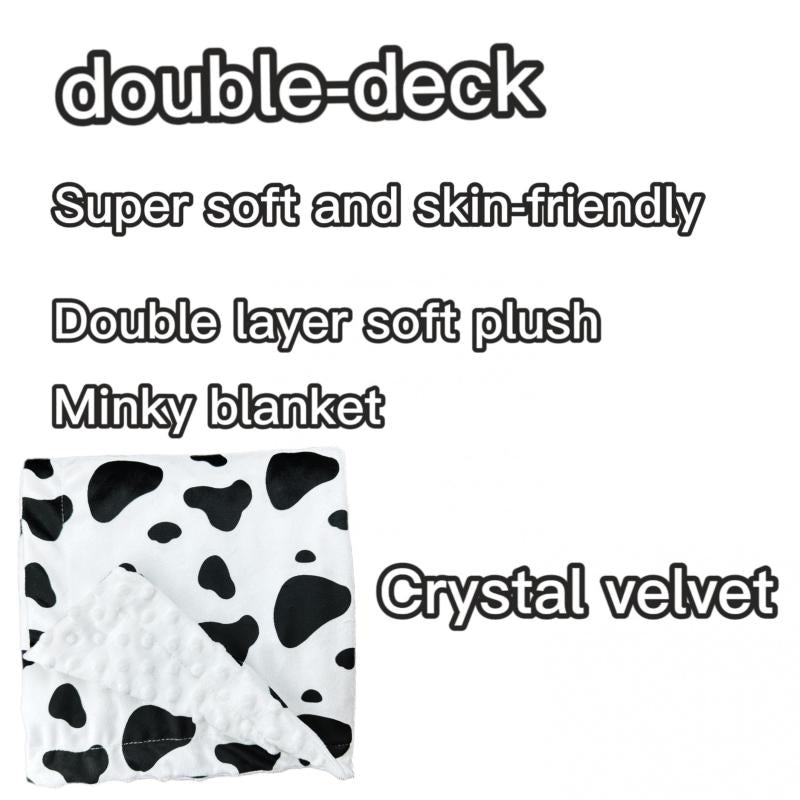 Double Layer Soft Velvet Baby Blanket with Polka Dot Backing