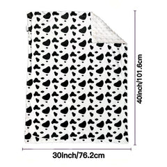 Double Layer Soft Velvet Baby Blanket with Polka Dot Backing