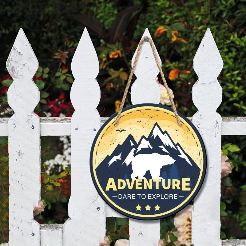 Wooden Plaque Kindergarten Decor Mountain Wall Sign Rustic Nature Forest Inspir