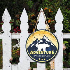 Wooden Plaque Kindergarten Decor Mountain Wall Sign Rustic Nature Forest Inspir