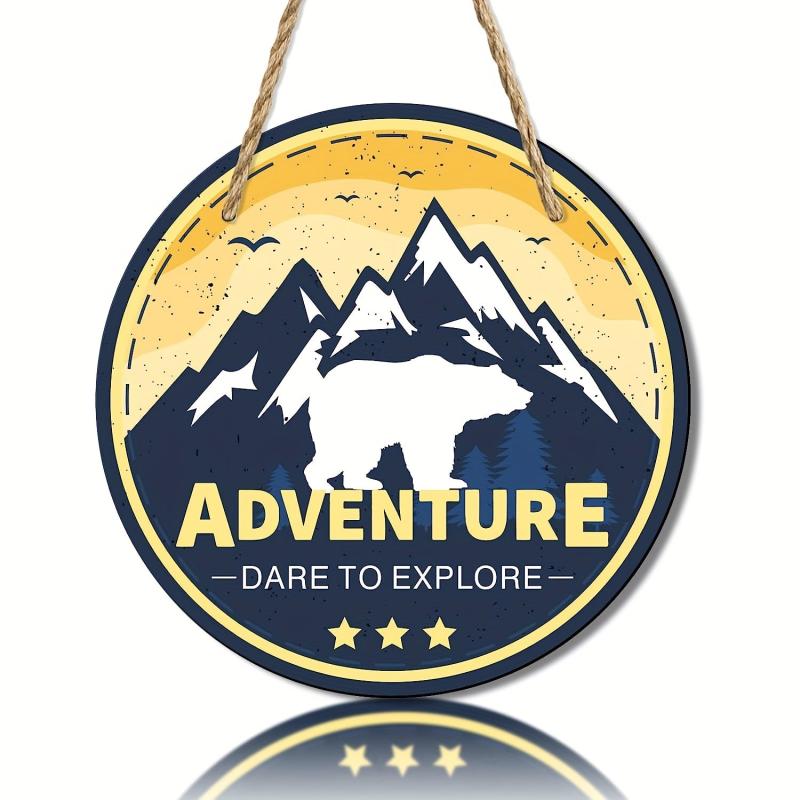 Wooden Plaque Kindergarten Decor Mountain Wall Sign Rustic Nature Forest Inspir