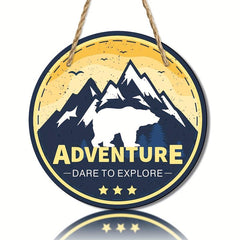 Wooden Plaque Kindergarten Decor Mountain Wall Sign Rustic Nature Forest Inspir
