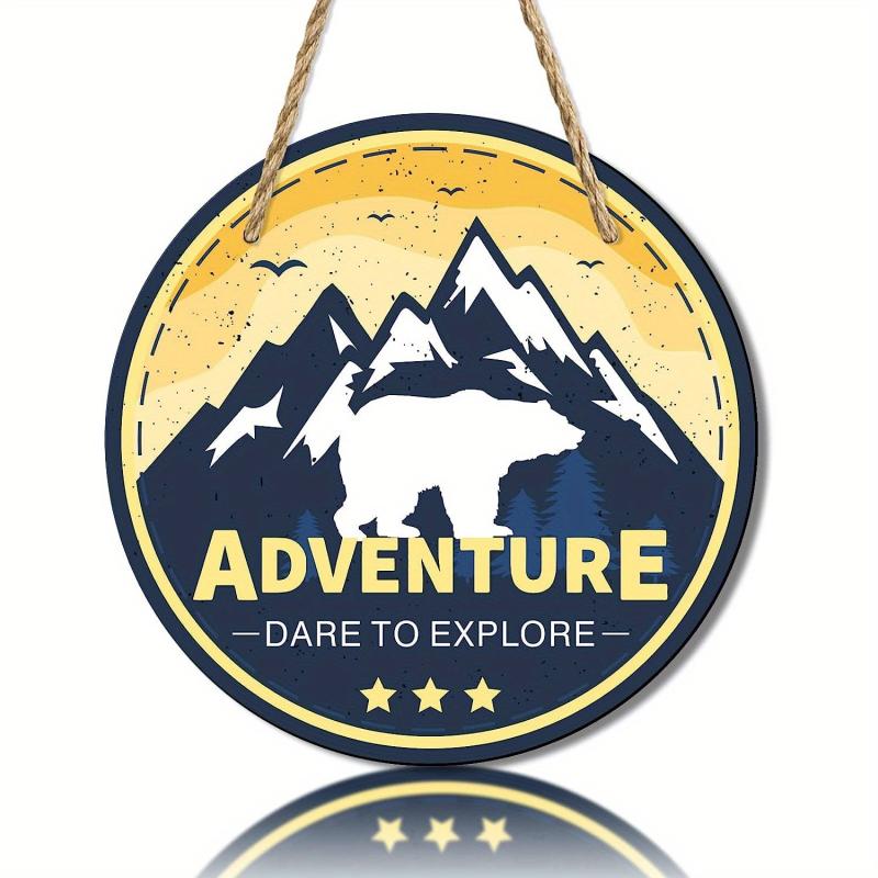 Wooden Plaque Kindergarten Decor Mountain Wall Sign Rustic Nature Forest Inspir