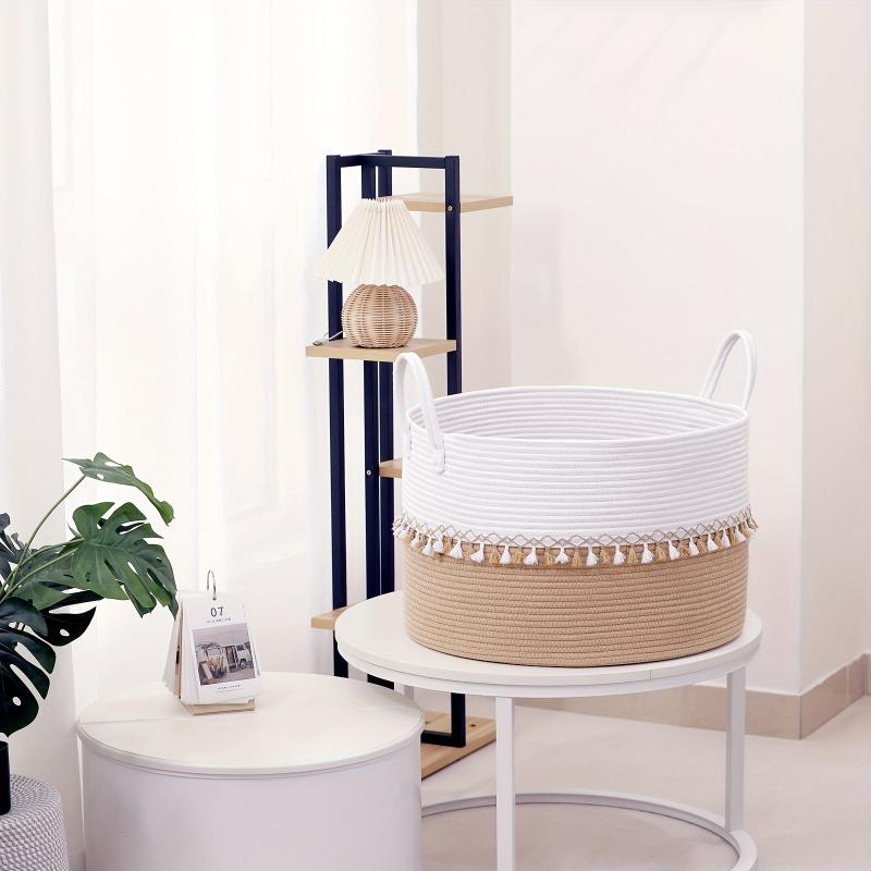 Large Cotton Rope Laundry Basket with Handles
