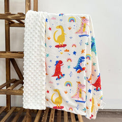 Soft Fleece Baby Blanket Dinosaur Pattern