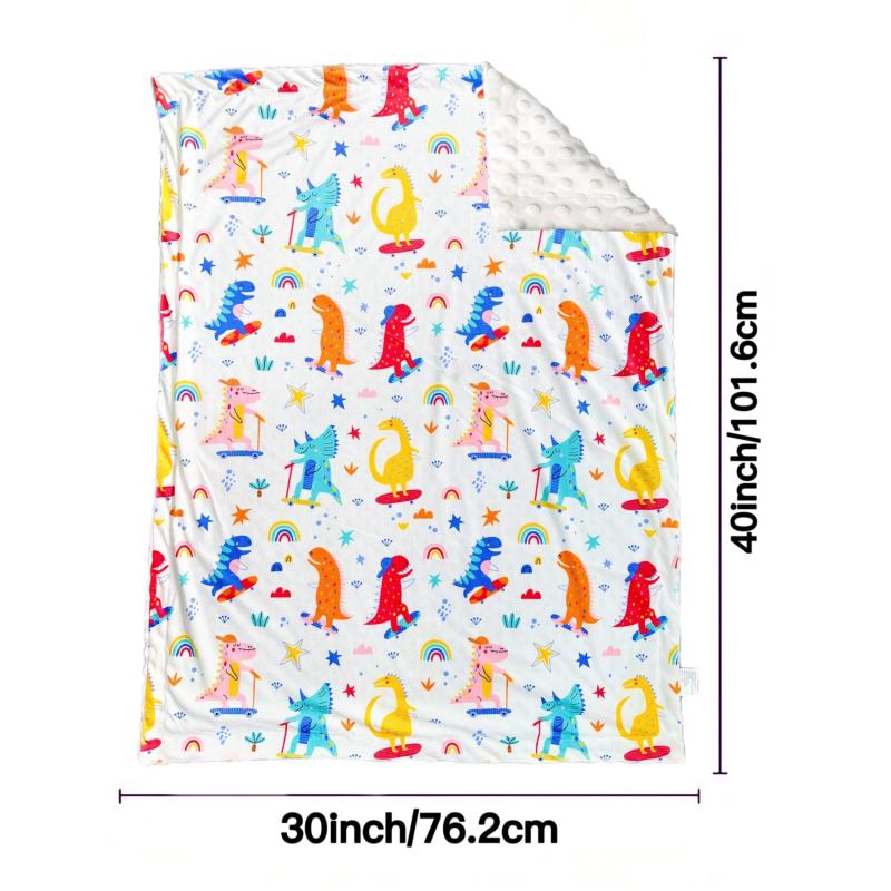 Soft Fleece Baby Blanket Dinosaur Pattern
