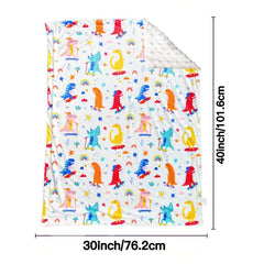 Soft Fleece Baby Blanket Dinosaur Pattern