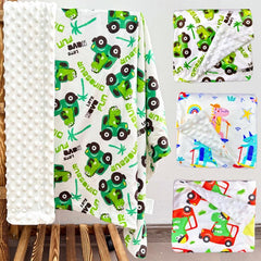 Soft Fleece Baby Blanket Dinosaur Pattern