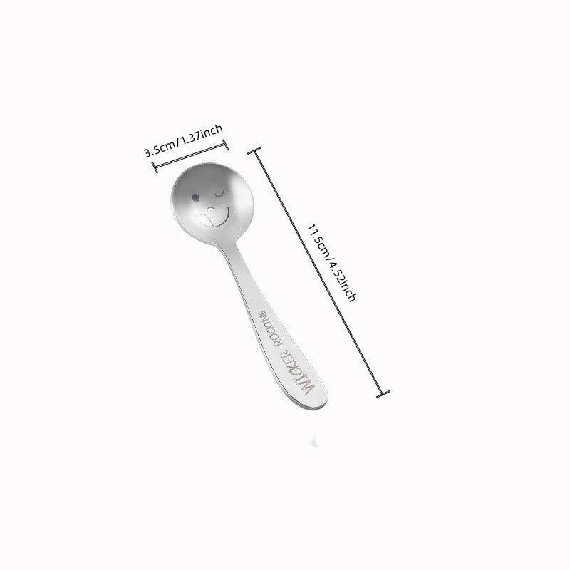 304 Stainless Steel Kids Tableware Set, Fork and Spoon, Happy Face Spoon