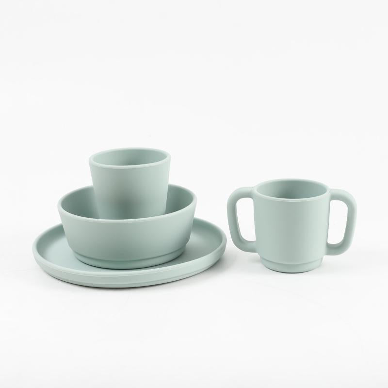 Baby Silicone Cutlery Set 4pcs Suction Cup Bowl