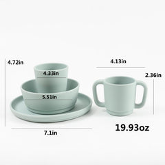 Baby Silicone Cutlery Set 4pcs Suction Cup Bowl