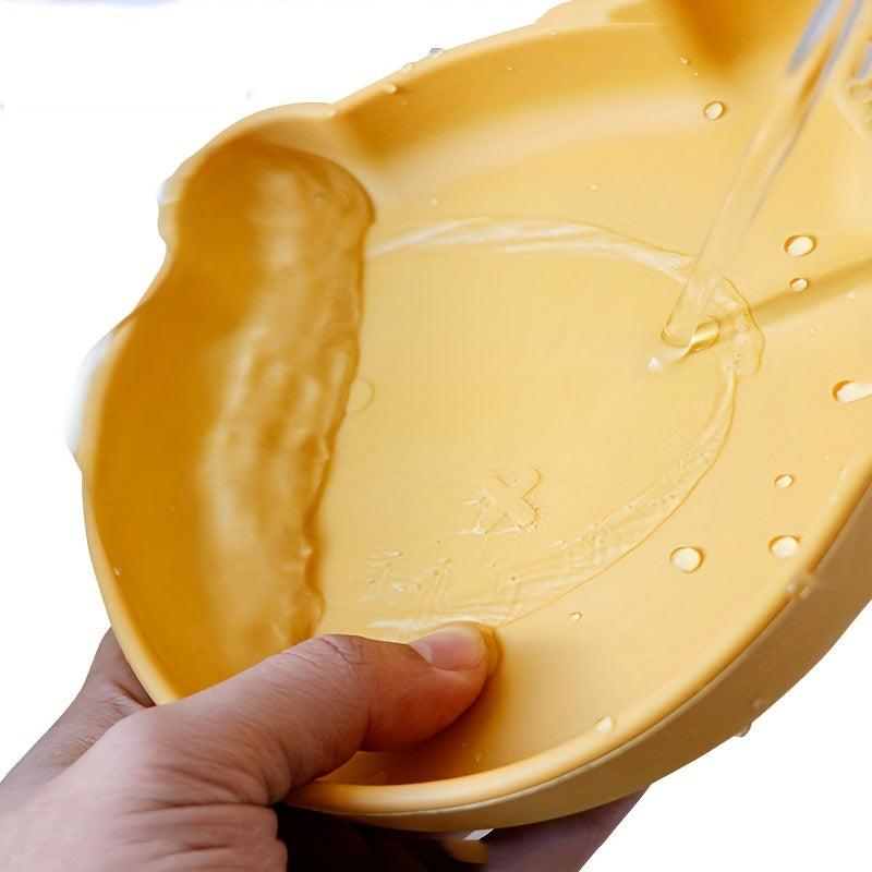 Children's Silicone Dinner Plate Cat Face Cartoon Tray with Suction Cups