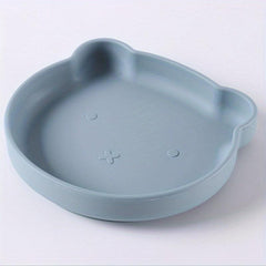 Children's Silicone Dinner Plate Cat Face Cartoon Tray with Suction Cups