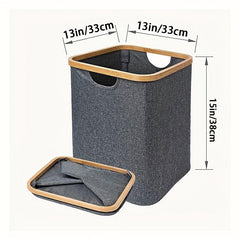 Foldable Laundry Basket Storage Rack Dirty Clothes Basket Gray