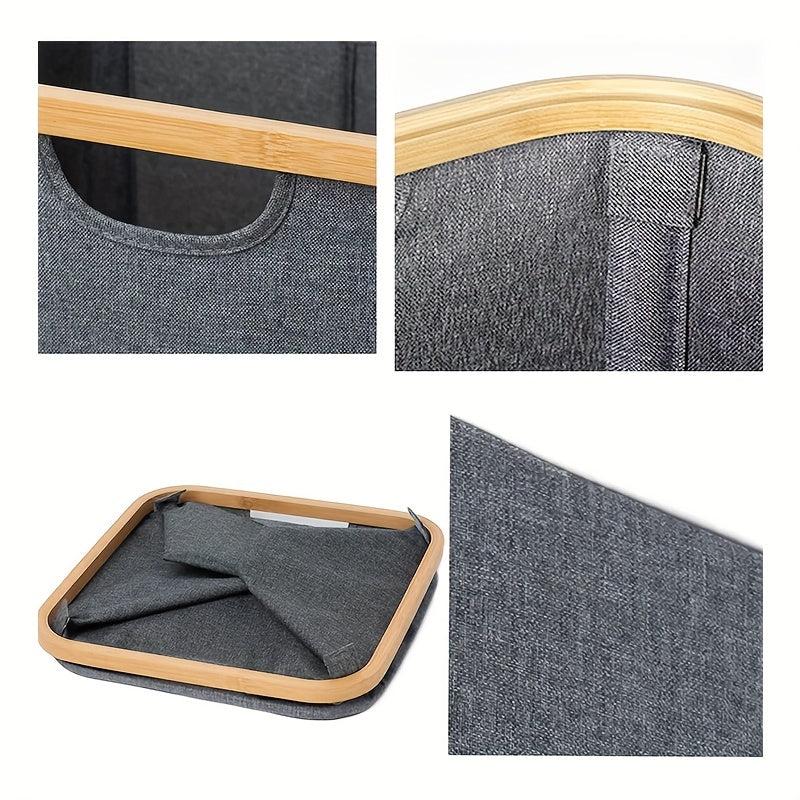 Foldable Laundry Basket Storage Rack Dirty Clothes Basket Gray