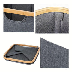 Foldable Laundry Basket Storage Rack Dirty Clothes Basket Gray