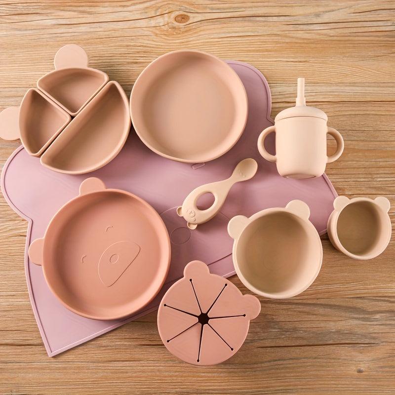 Silicone Tableware Set for Kids - Dinner Plate Divider and Baby Dinner Plate