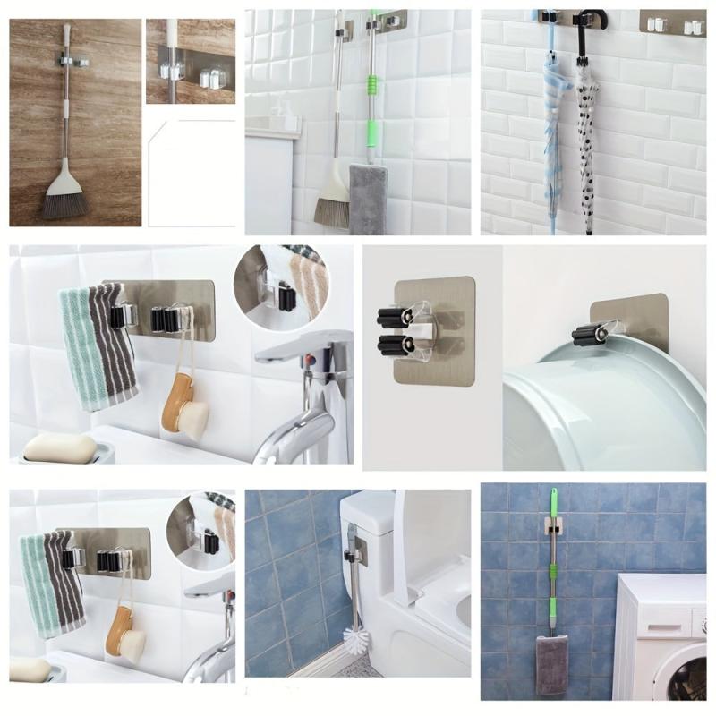 Durable Wall Mounted Mop and Broom Organizer Rack