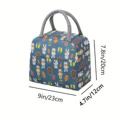 Animal Printed Insulated Lunch Bag - Leakproof Freezable Cooler Bag