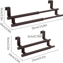 Retractable Double Towel Rack Non Perforated Stainless Steel