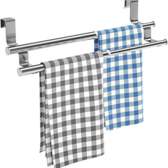 Retractable Double Towel Rack Non Perforated Stainless Steel