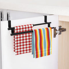 Retractable Double Towel Rack Non Perforated Stainless Steel