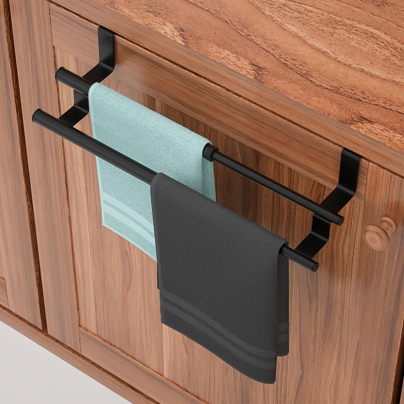 Retractable Double Towel Rack Non Perforated Stainless Steel