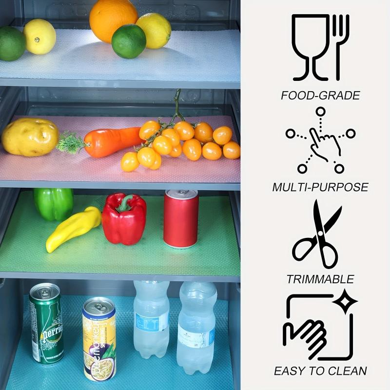 Refrigerator Liners Set of 10 Washable Mats for Shelves