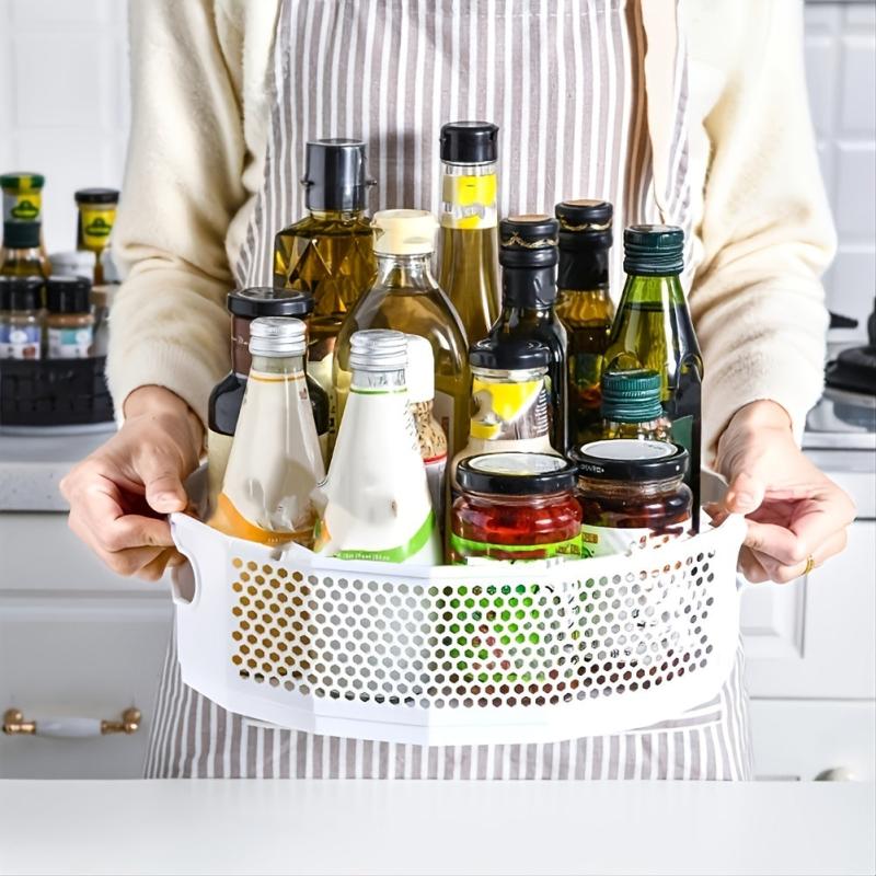 Round Turntable Kitchen Storage Cosmetic Storage Tray Rotating