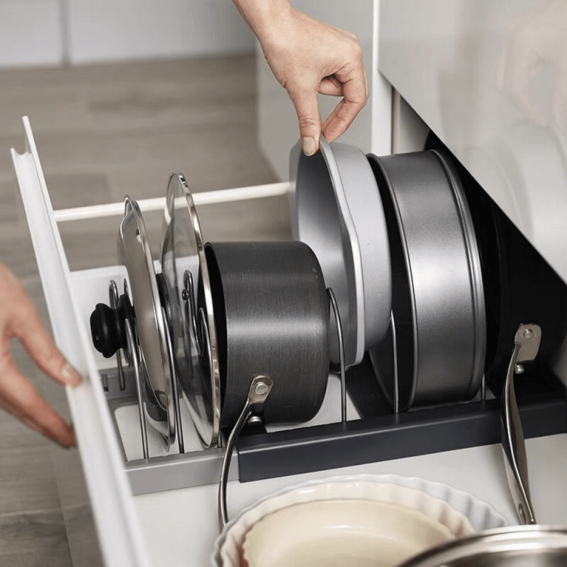 Pot Lid Rack Kitchen Supplies Storage Rack Countertop Telescopic