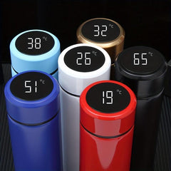 LED Temp Measurement Thermal Cup Stainless Steel Vacuum Fall Proof Portable