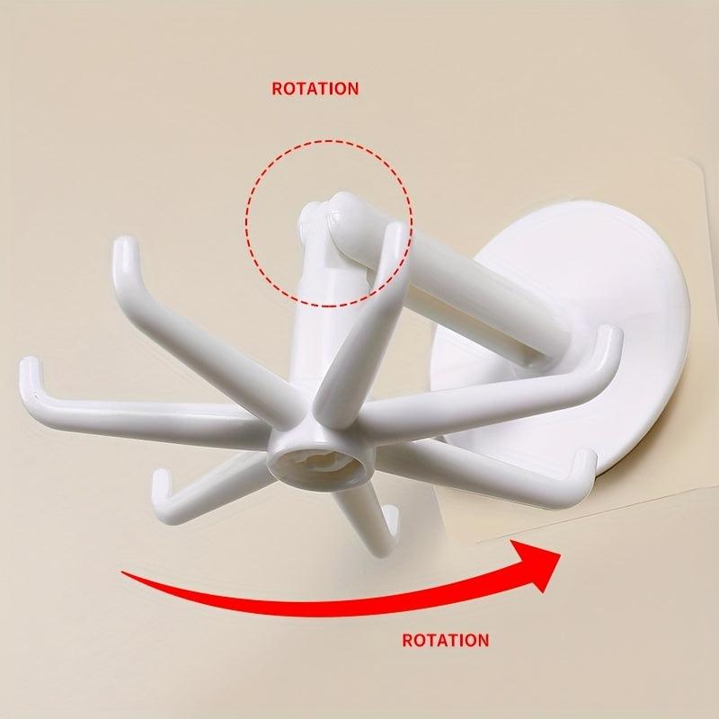 Waterproof 360 Rotating Folding Hook with 6 Claws for Home Bathroom Kitchen