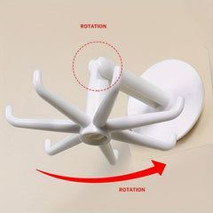 Waterproof 360 Rotating Folding Hook with 6 Claws for Home Bathroom Kitchen