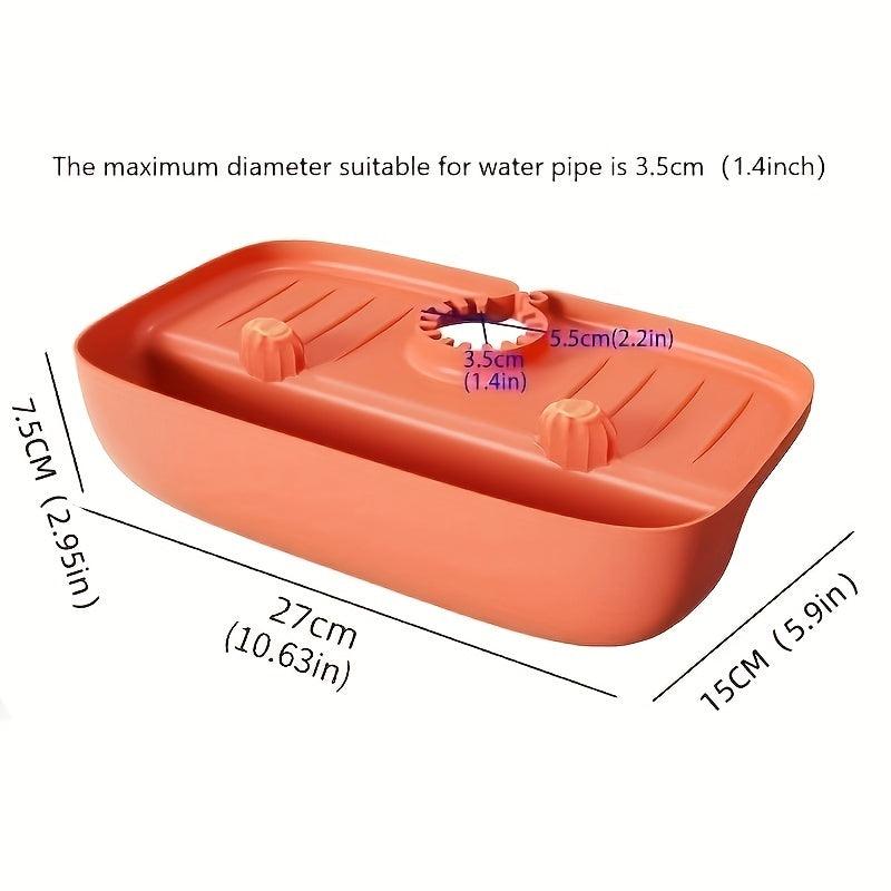 Sink Faucet Splash Guard & Drain Rack Silicone Kitchen Sink Water Collection Pad