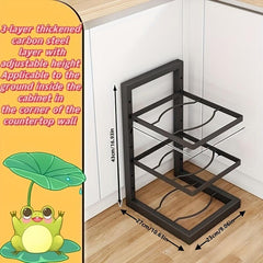 Adjustable Pot Lid Holders and Pan Rack for Kitchen Organization