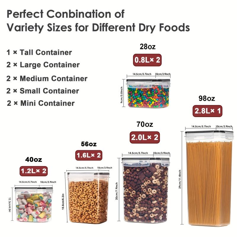 9pcs BPA Airtight Food Storage Containers with Lids, Labels, Markers